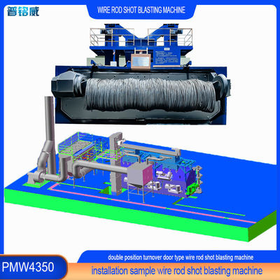 Hohe Reinheit Doppelposition Schwingtür Typ Drahtstange Spirale Schuss Sprengmaschine PMW4350