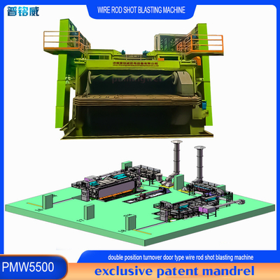 PMW5500 Wire Rod Coil Shot Blasting Machine mit fortgeschrittenem Mandel- und Strukturdesign