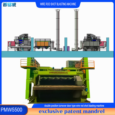 Erweiterte Wire Rod Coil Shot Blasting Machine mit hoher Reinheit und 30 kW/Set Leistung