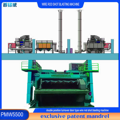 Wire Rod Coil Shot Blasting Machine für Produkte aus Edelstahl 0,2-0,3% Drahtverlust