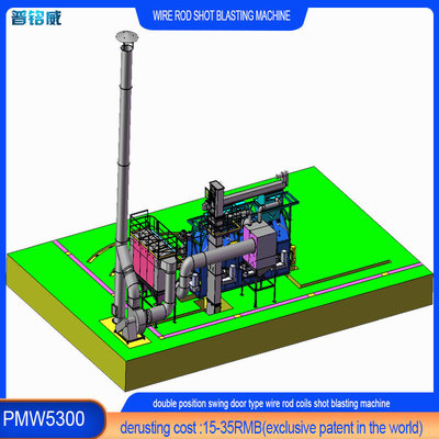 Wire Rod Coil Shot Blasting Reinigungsmaschine mit alternativen Betriebs Anpassung