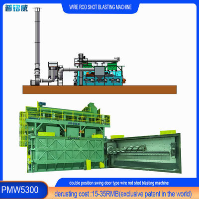 Wire Rod Coil Shot Blasting Machine für kohlenstoffarmen Stahl mit 15-35 RMB/T Derusting Kosten