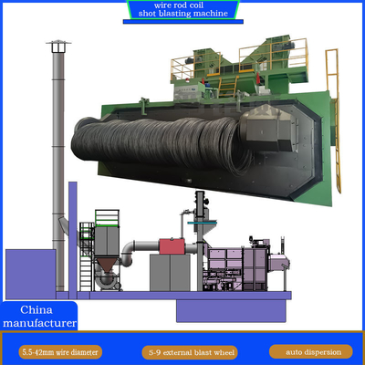Wire Rod Coil Shot Blasting Machine und Anpassung zur Beseitigung der Vorspannungskraft