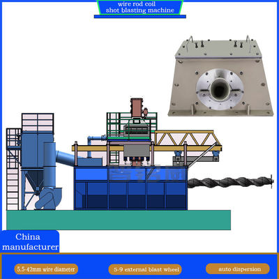 Einjähriger Kundendienst Wire Rod Shot Blasting Machine für 0,3 mm Low Carbon Steel