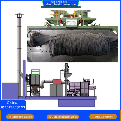 Wire Surface Derusting Rod Coil Shot Blasting Machine mit individueller Anpassung