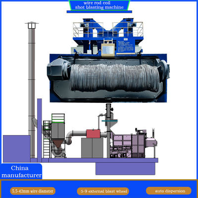 PLC-gesteuerte Mandrel-Shoot-Blastmaschine mit reibungslosem Betrieb in 6,5*5,5*6m Größe