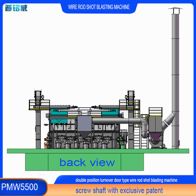 Stahl PMW5500 Swing Door Wire Rod Coil Shot Blasting Machine mit kundenspezifischen Funktionen