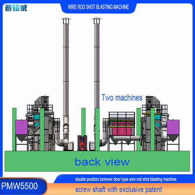 Anpassung Wire Rod Coild Shot Blasting Machine mit zwei Mandrels Lade Tür