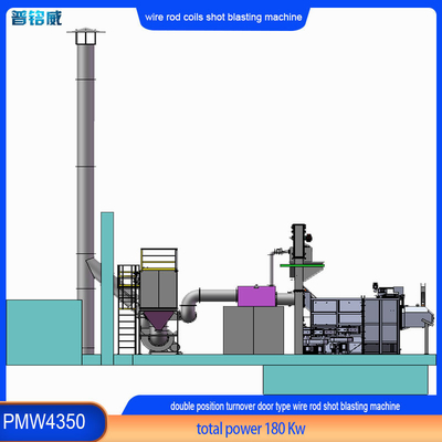 Anpassungsfähige PMW4350 Wire Rod Coil Shot Blasting Machine für die Gewindeoberflächenentfernung