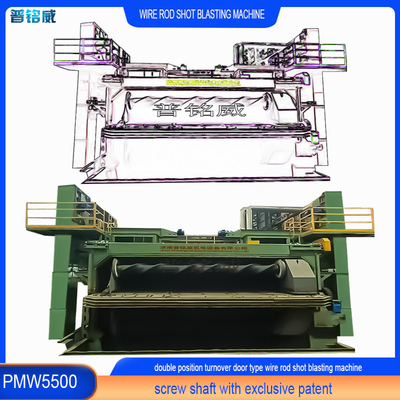Wire Rod Coil Shot Blasting Machine PMW5500 für Edelstahldraht 0,2-0,3% Drahtverlust