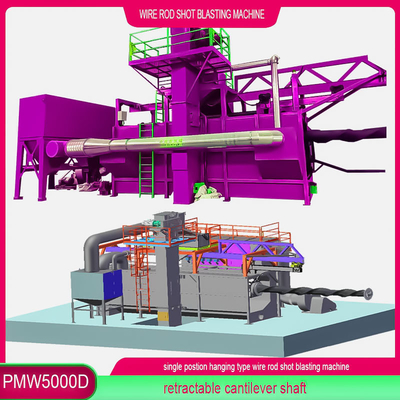 Einzige Position Hanging Wire Rod Coil Shot Blasting Machine mit Anpassungsoption
