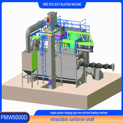 Einzige Position Hanging Wire Rod Coil Shot Blasting Machine mit Anpassungsoption