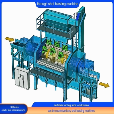 Crawler Abrator kundenspezifisch kundenspezifisch Rollenförderer Schuss Blast Reinigungsmaschine