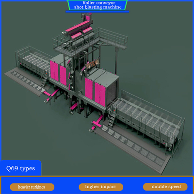 Automatische Q6930A High-End-Rollentransporter-Schussblasmaschine für große Stahlbalken