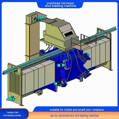 Automatische Schussblasmaschine mit übergeordnetem Eisenbahnhakenförderer mit kompakter und robuster Konstruktion