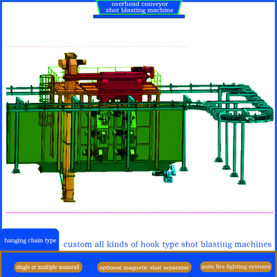 Monorail Hanger Schussblasmaschine mit Blechmetallstücken Zahlungsbedingungen T/T und So