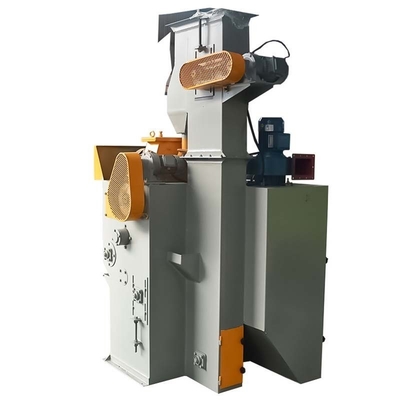 Vertikaler Schussstrahler aus stahlfreiem Stahl mit Automation des Typs Gummi-Crawler