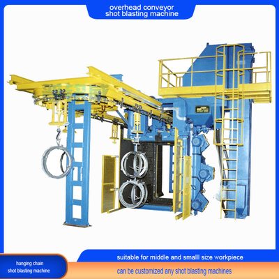 Stepping Overhead Rail Chain Conveyor Shot Blasting Machine Design für alle Werkstücke