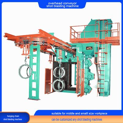 Stepping Overhead Rail Chain Conveyor Shot Blasting Machine Design für alle Werkstücke