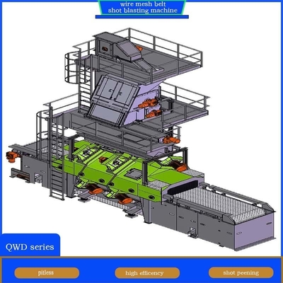 4 Blastwheel Drahtnetzband Förderband Schuss Blastmaschine Reinigen dünne Wände Metalle