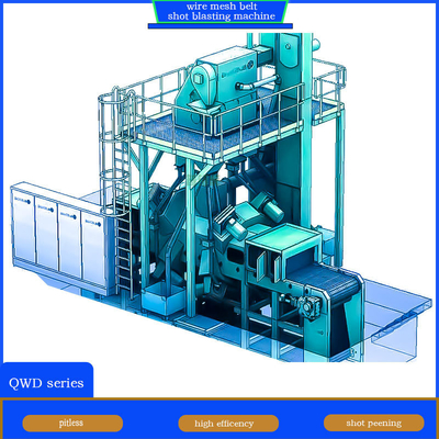 4 Blast Wheel Wire Mesh Gürtel Schuss Blasting Maschine für Gießerei Reste Beseitigung
