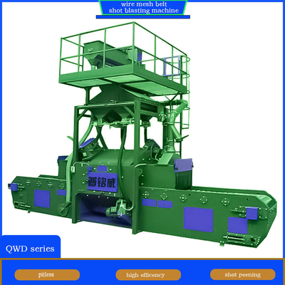 0.5-4 M/Min Reinigungsgeschwindigkeit Drahtnetzgürtel Schussblasmaschine mit Lochlosen Design