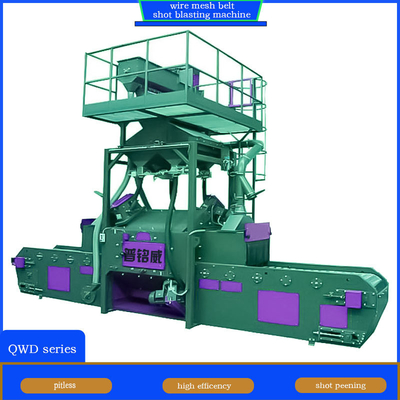 0.5-4 M/Min Reinigungsgeschwindigkeit Drahtnetzgürtel Schussblasmaschine mit Lochlosen Design