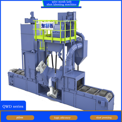 Crawler Abrator Drahtnetz Förderband Schussblasmaschine mit 10 Blasträdern
