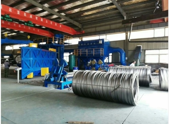 Schnelle Versanddaten Wire Rod Coil Shot Blasting Machine mit hoher Sauberkeit und Automatisierung