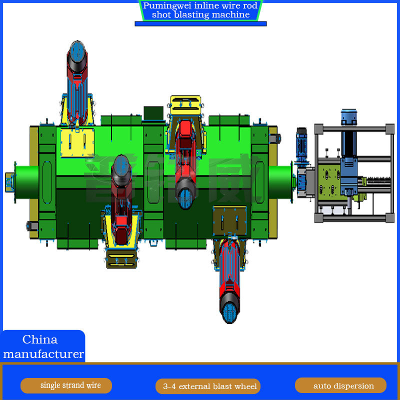 37/30/22 Kw/Piece Blast Wheel Power Einzelstrang Online Drahtstange Schussblasmaschine