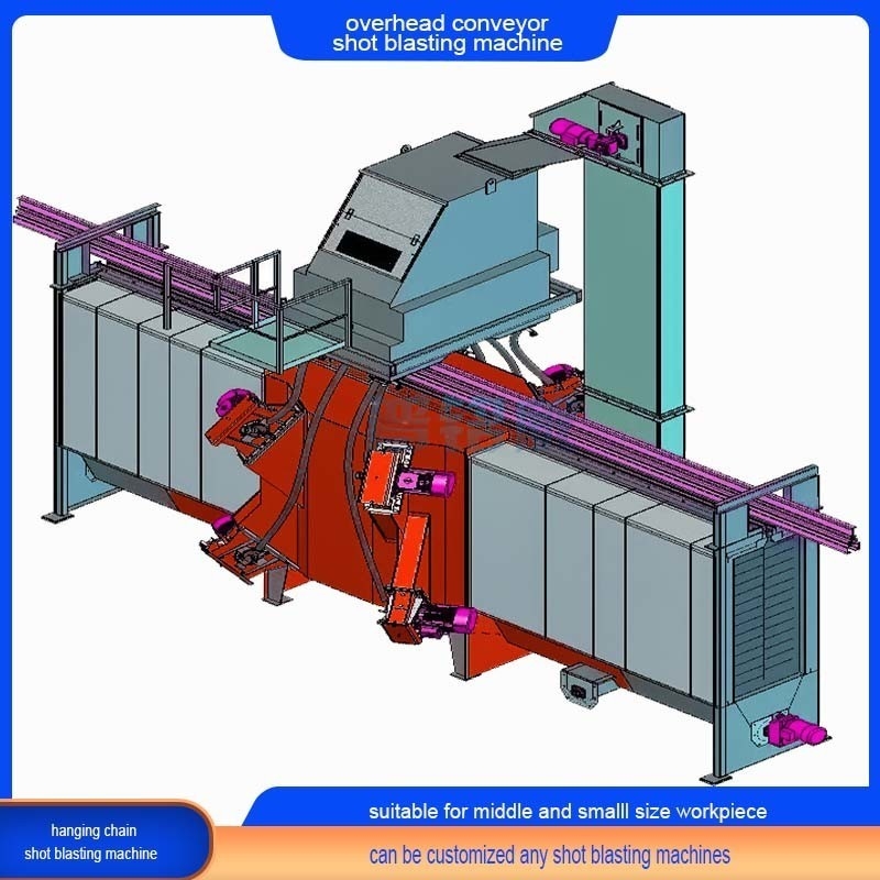 Automatische Langlebigkeit über dem Kopf Monorail Fördermaschine Schussblasmaschine für Anforderungen