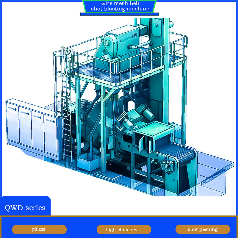 4 Blast Wheel Wire Mesh Gürtel Schuss Blasting Maschine für Gießerei Reste Beseitigung