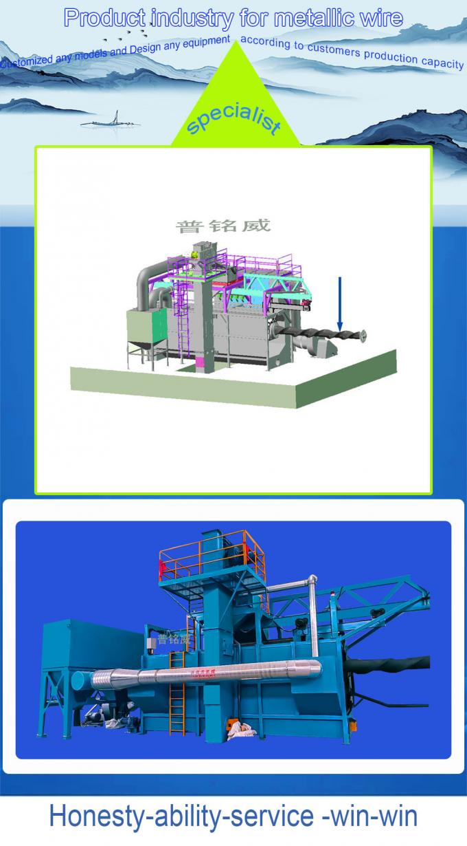 The World′s Only Retractable Wire Rod Coil Shot Blasting Machine From Pumingwei